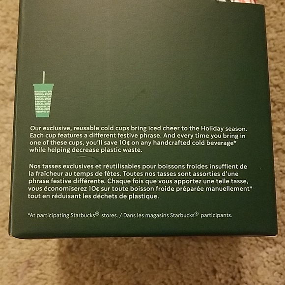 Starbucks 2019 Holiday reusable cold cups - Picture 3 of 4